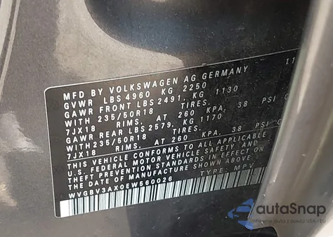 2014 Volkswagen Tiguan S/Se/Sel/R-Line из США, поврежденный, VIN WVGBV3AX0EW560026